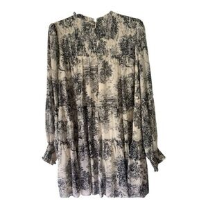 Olivaceous Black and Cream Mini Dress